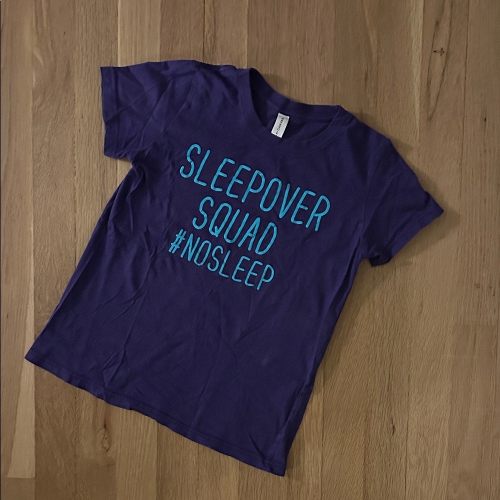 Purple Kids Sleepover Squad T-Shirt